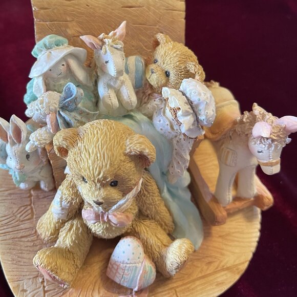 CHERISHED TEDDIES Christopher #950483 Bear with Toy Chest FIGURINE 1991  1164HT - Picture 7 of 14